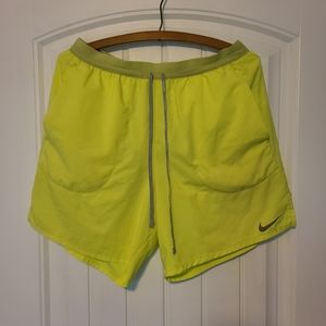 NIKE retro highlighter yellow Run and Swim Shorts
